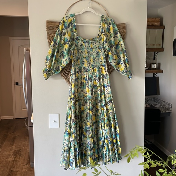 LoveShackFancy Capri Midi Dress Acai
Berry Blue Floral Summer M - Picture 6 of 14